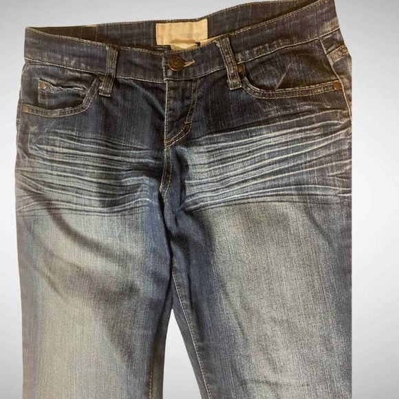 Maurices Molli Flare Leg Jeans Sz 3/4 Long Meas 30x 34.5 Inseam Tall Bell Bottom - Picture 2 of 12